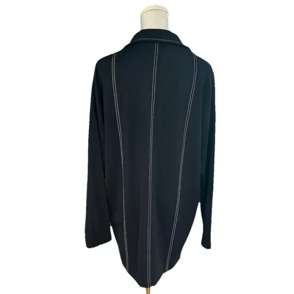 St. John Black Wool Blend One Button SingleJacket Size Small - Picture 8 of 12